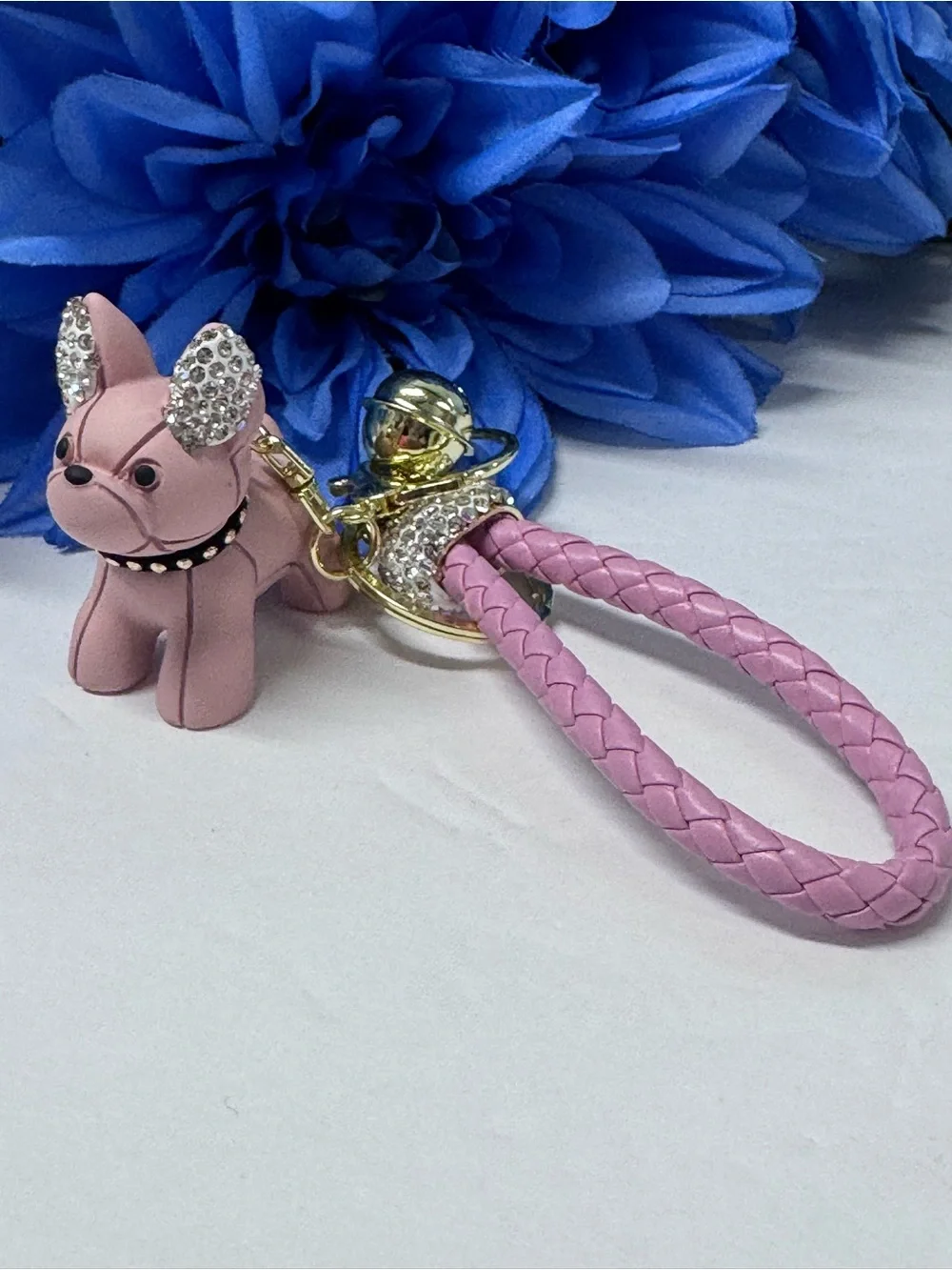🐕3 COLORS! DOGGIE CRYSTAL LEASH BAG CHARM